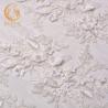 Buy cheap MDX Beaded White Lace Fabrics 140cm Width Luxurious With 3D Flowers from wholesalers