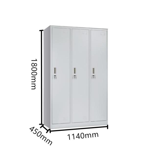 Buy cheap Knock Down Bedroom 3 Door Locker Cabinet With Mirror from wholesalers