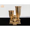 Buy cheap Gold Leafed Fiberglass Table Vases Homewares Decorative Items Trumpet Floor Vases from wholesalers
