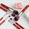Buy cheap Passionate Red Cosmetic Makeup Brush Set 7 Pieces Patterned Plastic Handle from wholesalers