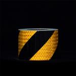 OEM Yellow Black Vinyl Reflective Warning Tape Stripe For Tempory Work Zone