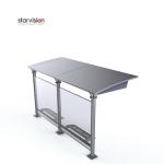 Clear Safety Glass Rear Wall Metal Bus Stop / Ooh Bus Shelter 3 years Warranty