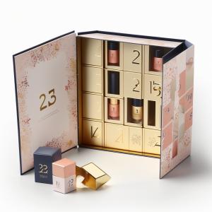 China Business Shopping Custom Logo Paper Gift Advent Calendar Box Double Doors Packaging Empty Cosmetic Mystery Box on sale