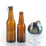 Embossed Large 12 Oz Glass Soda Bottles Recyclable For Beer Wine