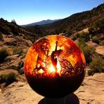 Garden Fire Sphere Manual Ignition Round Steel Fire Pits outdoor