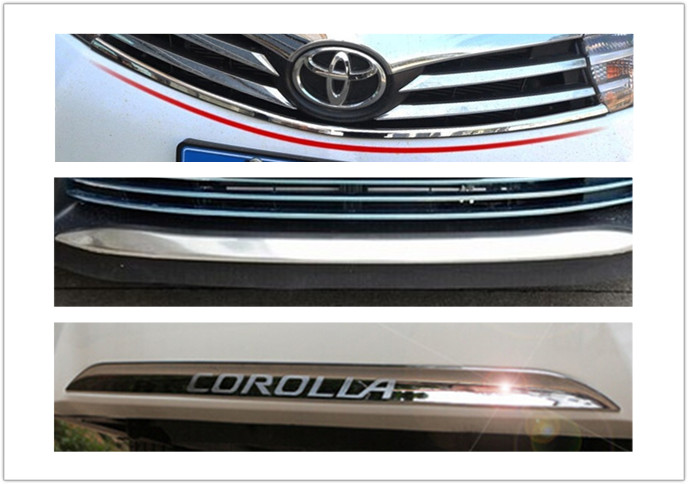Front Rear Bumper Molding For TOYOTA COROLLA 2014 2016 Front Grille Molding