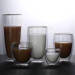 450ml 650ml Double Wall Glass Coffee Cup Customized Logo