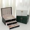 Buy cheap Luxury Green Pu Square Jewelry Cases With Two Drawers For Jewelry Set Gift from wholesalers
