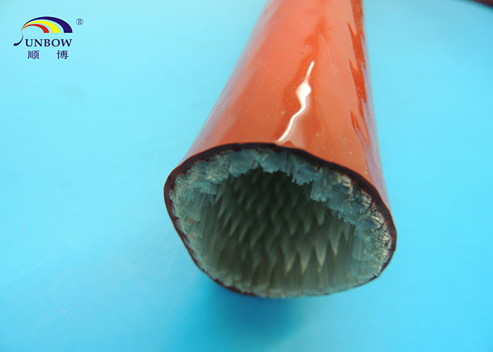 Rust red fire resistance heat fiberglass sleeving coated silicone resin for cable protection