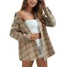 Buy cheap Fashion Women′s Flannel Plaid Shirt Button-Down Regular Fitted Long-Sleeved Casual Shirt Cotton Oversized Shirt from wholesalers