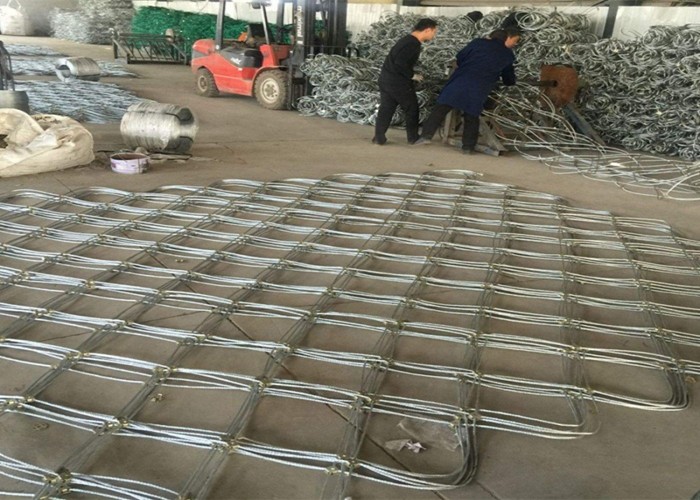 Square Hole Slope Protection Mesh Netting Length Cunstomized For Prevention Falling Rocks