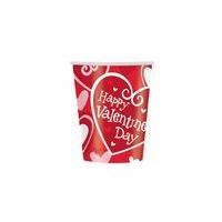 Buy cheap Valentines Day Disposable Paper Cups Red And White Color With Hearts Pattern product