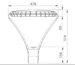 Solar Post Top Light 30W-150W Courtyard Light IP66 IK09 CCT6500K Garden Light