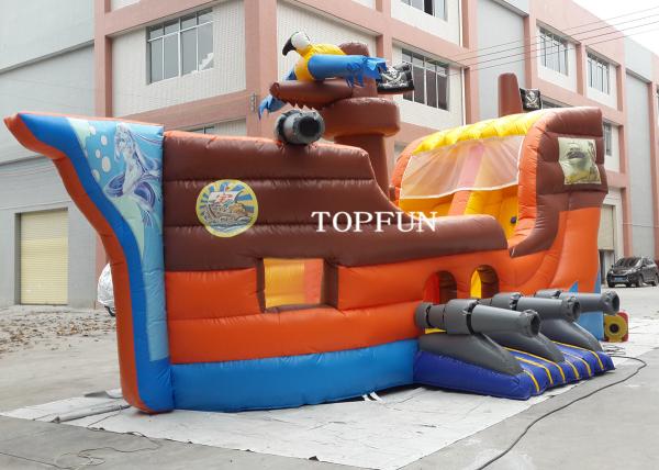 Buy cheap PVC Tarpaulin Kids Fun City Inflatable Bouncy Pirate Ship For Commercial Use from wholesalers