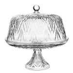 12 inch eco-friendly lead-free crystal transparent dome glass cake stand with