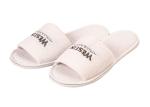 White Velvet Material Disposable Hotel Slippers Solid Imprinted Customized Logo