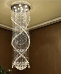 Modern Double Spiral Crystal Chandelier huge pendent light(WH-NC-40)