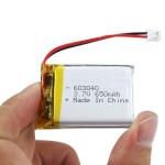 RoHS 603040 3.7 Volt 650mah Battery Medical Lithium Battery