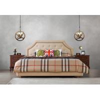 Buy cheap American style Good quality Gery Fabric Upholstered Headboard Queen Bed Leisure product