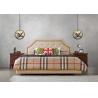 Buy cheap American style Good quality Gery Fabric Upholstered Headboard Queen Bed Leisure Furniture for Big house Bedroom used from wholesalers