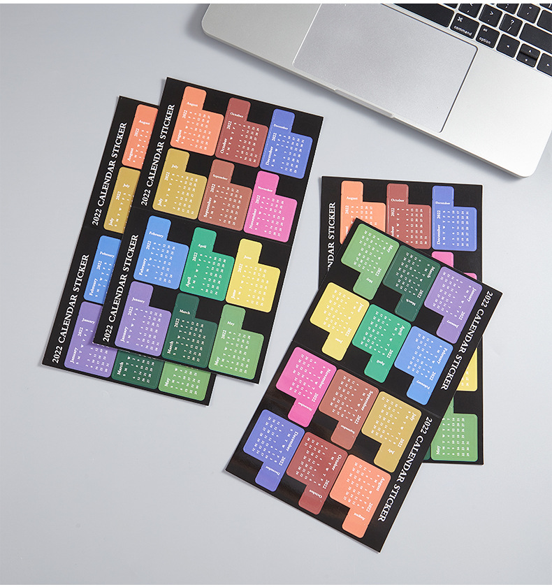Calendar Stickers Monthly Planner Gift for Journal Notebook Agenda Style Memo Pads