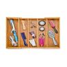 Buy cheap 5 Large Compartment Adjustable Bamboo Storage Organizer Cutlery Drawer Tray from wholesalers