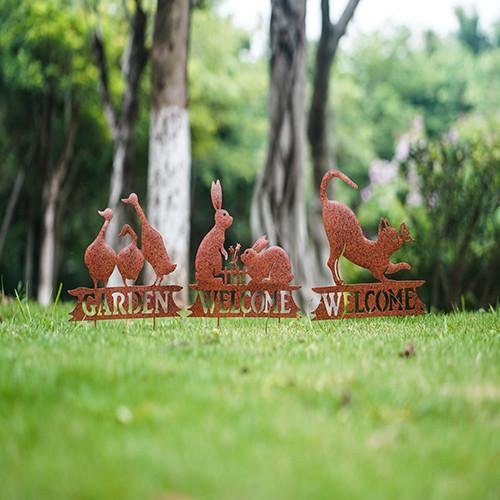 Buy cheap Animal Garden Ornament Metal Garden Stake Decor Silhouette Statues from wholesalers