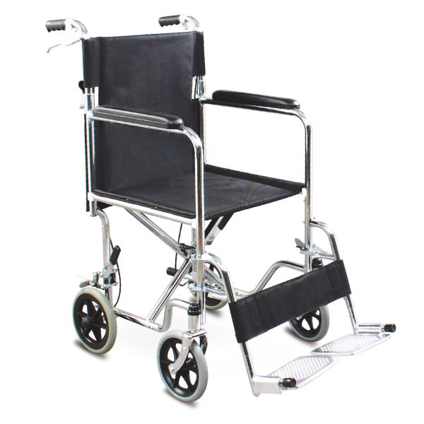 Flip Up Folding Steel Wheelchair , Wellness Plus Foldable Wheelchair With United