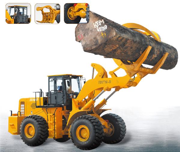 Buy cheap 10T Wood Grapple Tractor Hydraulic Log Loader With Trailer Farm from wholesalers
