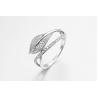Buy cheap Green Leaf 925 Silver CZ Rings 3mm Cubic Zirconia Anniversary Band from wholesalers