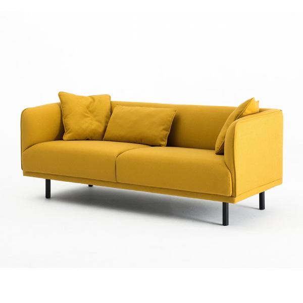 Buy cheap Modern 3 Seater Living Room Sofa Yellow PU Leather Office Sofa Set from wholesalers