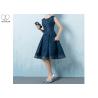 Buy cheap Navy Blue Lace Short Length Prom Dresses Knee Length Sleeveless And Beading from wholesalers