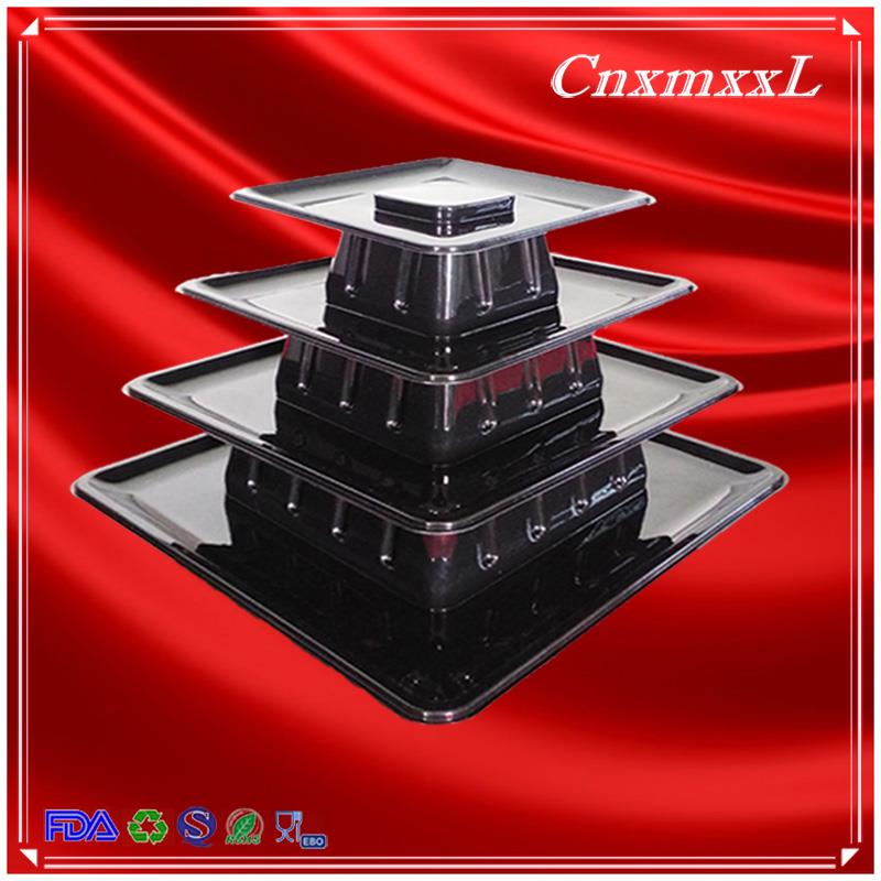 Plastic Macaron Display Stand With 4 Tier Square Macaron Tower