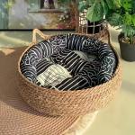 Removable Straw Pet Beds Washable Warm Four Seasons Universal Cat Rattan Bed