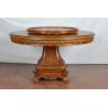 Buy cheap 7pcs Durable French Round Dining Table And Chairs Solid Wood Vintage Diner Furniture from wholesalers