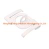 Buy cheap White Powder Coated Metal Stamping Parts , Hardened Steel Horizontal Clip With Suspension Hole from wholesalers