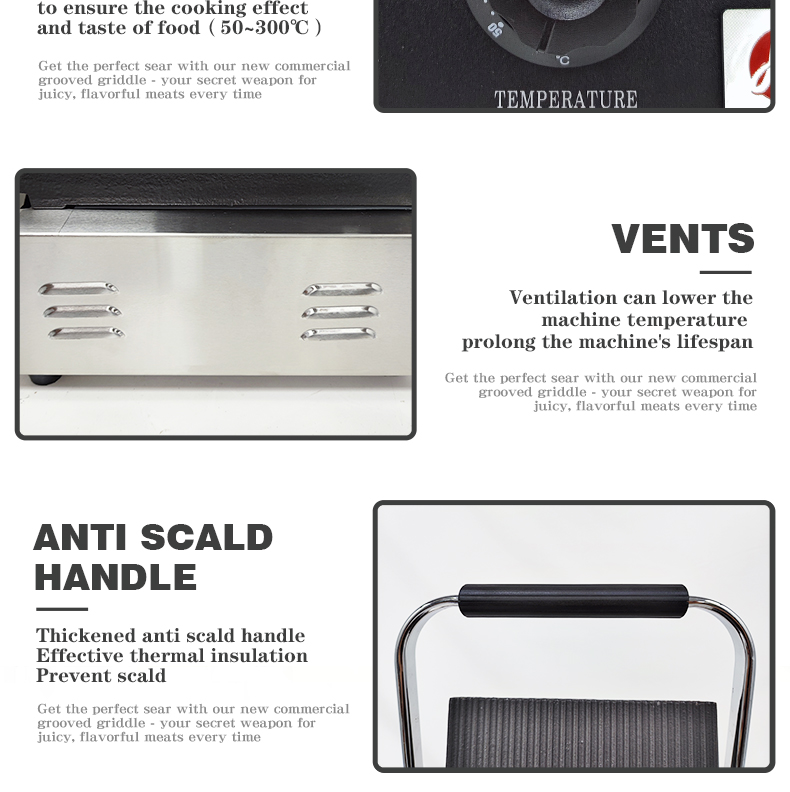 Electric Cast Iron Contact Grill Sandwich And Beef Machine Commercial Food Equipment