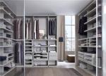Knock Down Walk In Closet Wardrobe Dark Style With Kick Board , Flat Packing