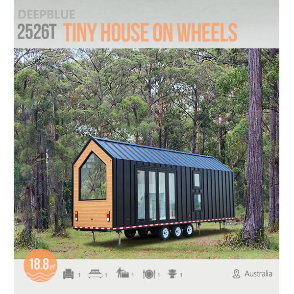 AS/US Light Steel Frame Tiny House On Wheels For Sale DEEPBLUE SMARTHOUSE