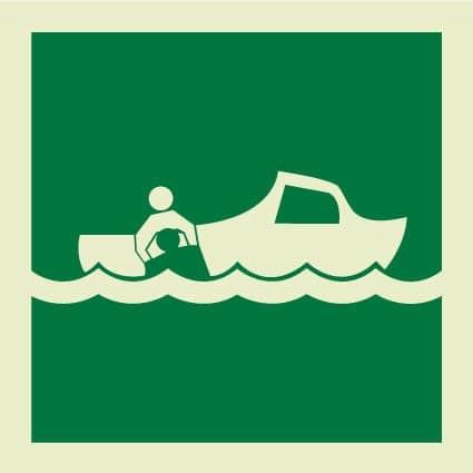 Buy cheap Silk Screen / UV Printing Photoluminescent Signage In Yellow-Green Color For Vessel Safety from wholesalers