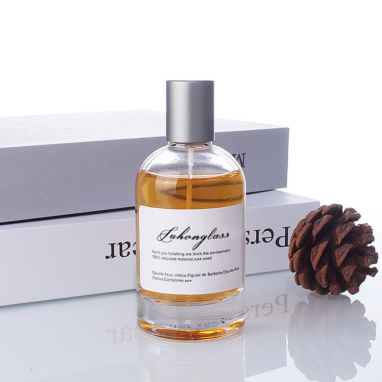 Perfume Bottle 30ml 50ml 100ml Round Glass Spray Perfume Bottle Women'S Luxury Empty Perfume Bottle With Silver Cap