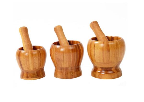 Buy cheap Set of 2 Natural Bamboo Household Garlic Pepper Spice Pounder Mortar and Pestle from wholesalers