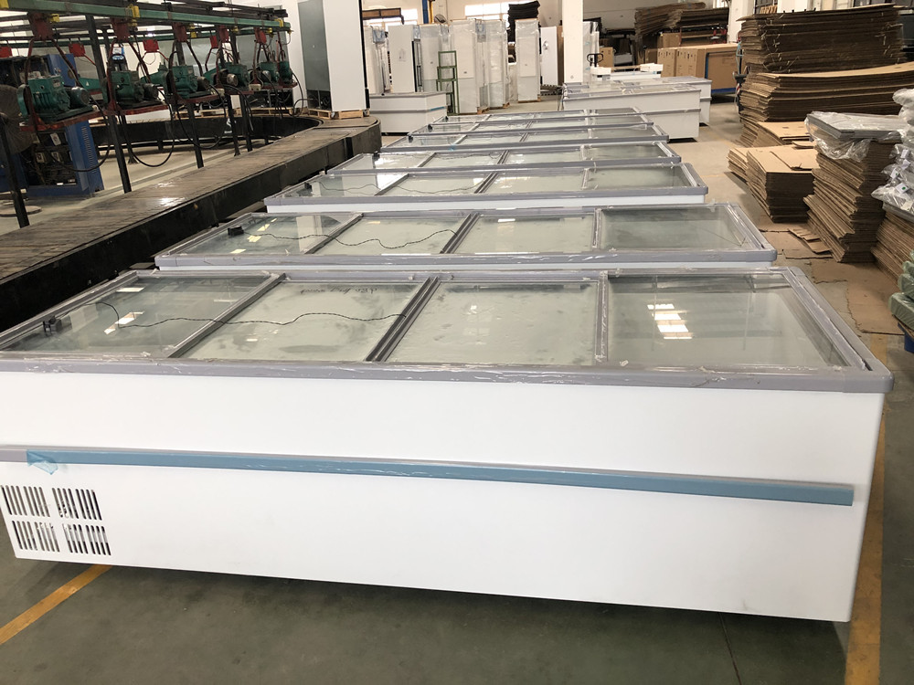 High quality Store Supermarket Supplies Double-side Island Freezer