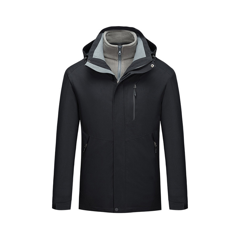 polyester Men'S Casual Hooded Jacket Windproof Thermal Army Clothing with Zipper