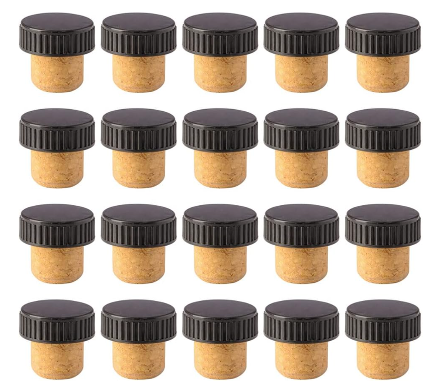 Wooden Head Bottle Stopper With Synthetic Cork For Glass Liquor Bottle With Custom Logo