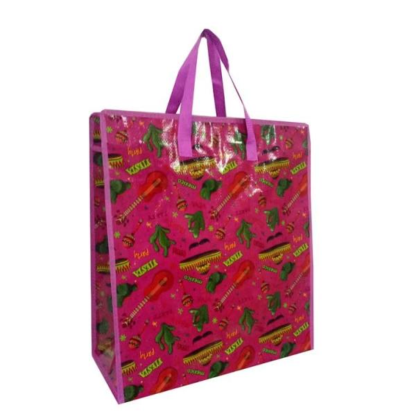Flower Design Environmental Laminated Woven Customized Shopping Bags Recycled