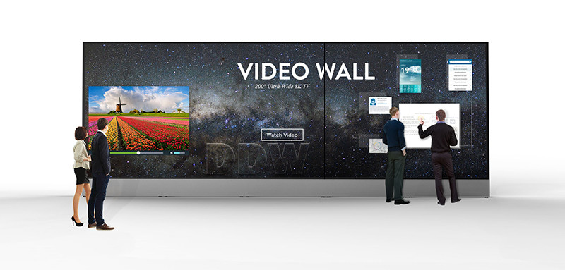 Flexible Touch Screen Wall Display , LCD Video Wall Display 3.5 Mm Bezel