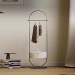 Modern Luxury Gold / Silver Floor Coat Rack With Storage Cabinet
