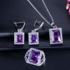 Buy cheap Fashion Square Shiny Rhinestones Necklace Ring Earrings Wedding Jewelry Elegant Luxury New Women Jewelry Sets from wholesalers