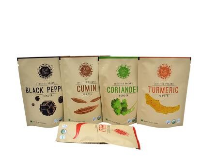 Kraft window doypack pouch standup zipper lock laminate matte white Kraft paper packaging bags